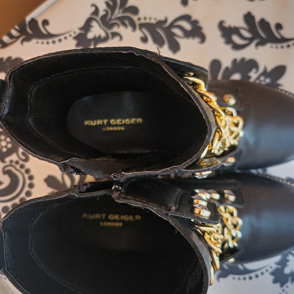Kurt Geiger Black and Gold Kid's Boots - Picture 4 of 4